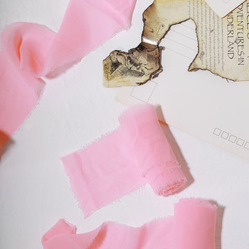 Enhance Your Gift Wrapping with Pink Silk-Like Chiffon Linen Ribbon