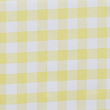 Round Yellow And White Checkered Gingham Polyester Buffalo Plaid 70 Inch Tablecloth#whtbkgd