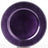 Purple decorative plate with beaded rim on a plain backdrop