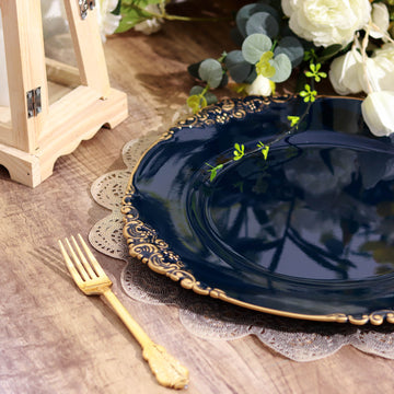 Add Elegance to Your Table with Navy Blue Gold Charger Plates