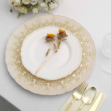 Versatile and Durable Gold Monaco Style Glass Table Serving Plates