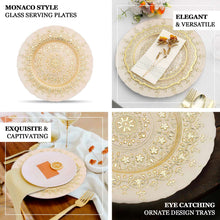 8 Pack | 13inch Gold Monaco Style Glass Table Serving Plates