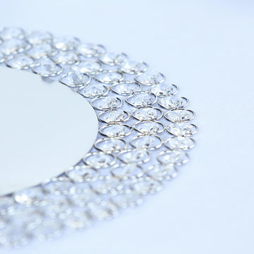 Create Unforgettable Tablescapes with Silver Wired Metal Acrylic Crystal Beaded Charger Plate