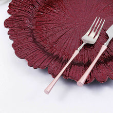 Burgundy Round Reef Acrylic Plastic Charger Plates 13 Inch in 6 Pack