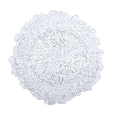 Clear decorative plate with textured design