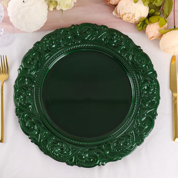 Elevate Your Dining Experience with Hunter Emerald Green Vintage Plastic Serving Plates
