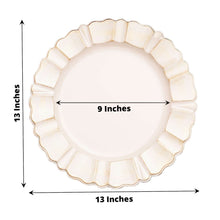 Acrylic Charger Plates - Beige Gold Plastic Waved Scalloped Rim Round Charger Plates - 13" Diameter