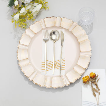 Create an Elegant Table Setting with Beige Acrylic Plastic Charger Plates