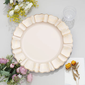 Elevate Your Table Decor with Beige Acrylic Plastic Charger Plates