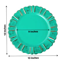 Acrylic Charger Plates - Turquoise Plastic Charger Plates with Measurements of 13 inches and 9 inches