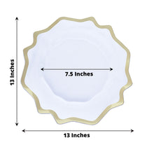 Acrylic Charger Plates - Clear | Gold Scalloped Edge Plastic Charger Plates - 13 inches and 7.5 inches