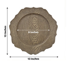 Acrylic charger plates - a rustic natural wooden textured plate that is 13 inches in diameter