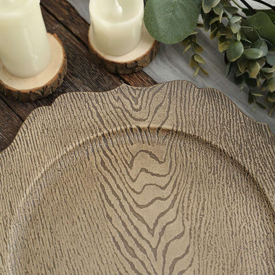 Decorative wooden serving platter with intricate texture design.