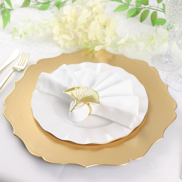 Add a Touch of Glamour with Metallic Gold Scalloped Rim Charger Plates