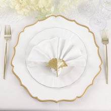 White And Gold Scalloped Rim Charger Plates 6 Pack