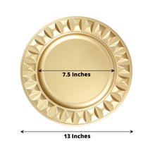 Acrylic Charger Plates - Gold Hard Plastic Round Charger Plates with Jeweled Rim Design - 7.5 inches and 13 inches