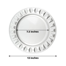 Acrylic Charger Plates - Hard Plastic Silver Round Jeweled Rim Design - 7.5 inches and 13 inches