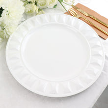 13 Inch White Round Plastic Plates With Bejeweled Rim