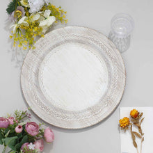 13 Inch White Charger Embossed Rustic Lace Design Acrylic Plates Pack Of 6