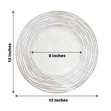 Acrylic Charger Plates - White Wash Round Plate with measurements of 13 inches and 8 inches