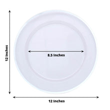 Acrylic Charger Plates - White Plastic Round Charger Plates with Wide Rim - 12 inches and 8.5 inches