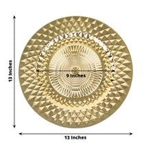 Acrylic Charger Plates - Gold Hard Plastic Round Charger Plates with Diamond Pattern - 13 inches and 9 inches