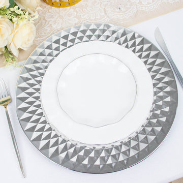 Shiny Round Silver Disposable Serving Plates
