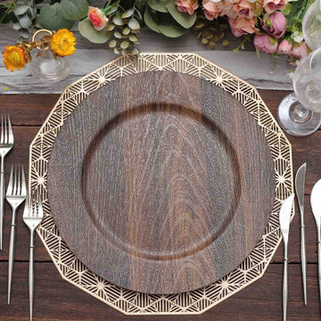Round Rustic Wedding Party Service Plates