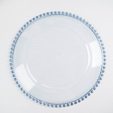 Transparent Blue Acrylic Charger Plates for Elegant Tablescapes
