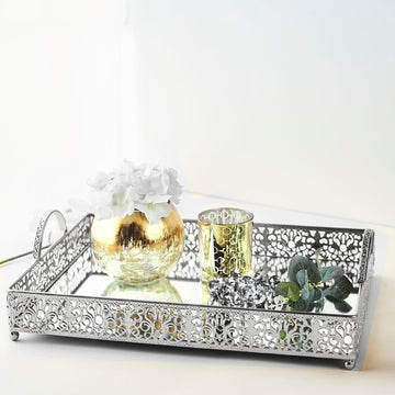 Add a Touch of Elegance with the Fleur De Lis Silver Vanity Tray