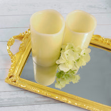 15 Inch x 10 Inch Metallic Gold Resin Rectangle Vanity Serving Mirrored Tray