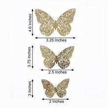 Gold Butterfly Decoration Wall Decals - Three different sizes of Paper and Foil butterflies