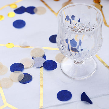 Make Your Event Shine with Navy/Gold Theme Tissue Paper Confetti