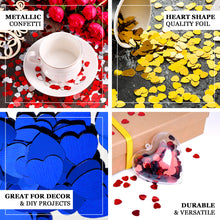 Table Confetti Sprinkles With 300 Pieces Of Red Metallic Foil Hearts