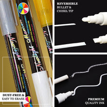 5 mm Point Pens with Reversible Bullet & Chisel Point Tip 3 Pack Erasable Liquid Chalk Marker