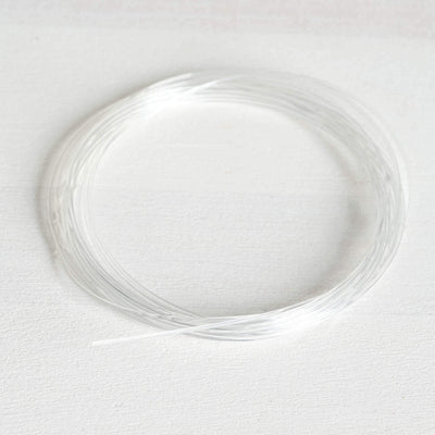 Clear fishing line on a white background