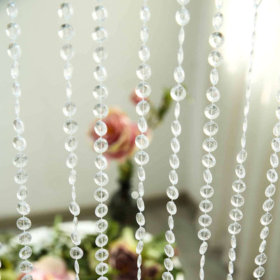 Crystal bead curtain strands for home decor and styling