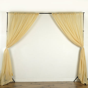 Enhance Your Event Decor with Premium Champagne Chiffon Curtain Panels