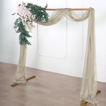 Natural Sheer Organza Wedding Arch Drapery Fabric in Ivory