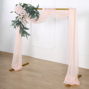 Blush Sheer Organza Fabric for Weddings and Parties