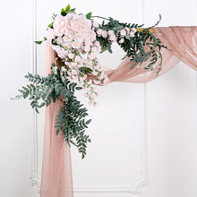 18 Feet Dusty Rose Arch Drapery Sheer Organza Fabric Window Scarf Valance 