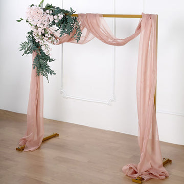 Elegant Dusty Rose Sheer Organza Wedding Arch Drapery Fabric
