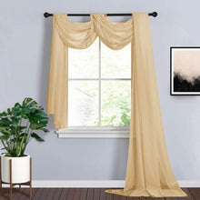 Champagne Sheer Organza Wedding Arch Draping Fabric, Long Curtain Backdrop Window Scarf Valance 18ft