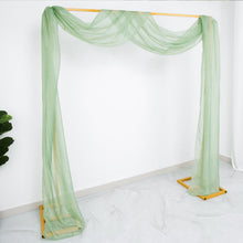 Sage Green Sheer Organza Wedding Arch Draping Fabric, Long Curtain Backdrop Window Scarf 18ft
