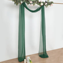 18 Feet Hunter Emerald Green Organza Window Scarf Wedding Arch Drapery