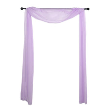 Sheer Organza Lavender Lilac Flowy Curtain Panel hanging on a black pole