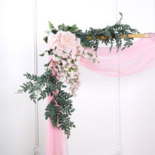 Pink Sheer Organza Wedding Arch Draping Fabric, Long Curtain Backdrop Window Scarf Valance 18ft