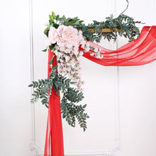 18 Feet Red Organza Wedding Arch Drapery Fabric 18 Feet
