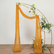 Mustard Yellow Gauze Cheesecloth Draping Fabric Arch Decorations, Boho Arbor Long Curtain Panel 20ft