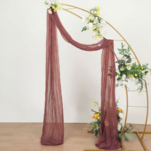 Mauve Cinnamon Rose Gauze Cheesecloth Draping Fabric Decorations, Boho Arbor Long Curtain Panel 20ft
